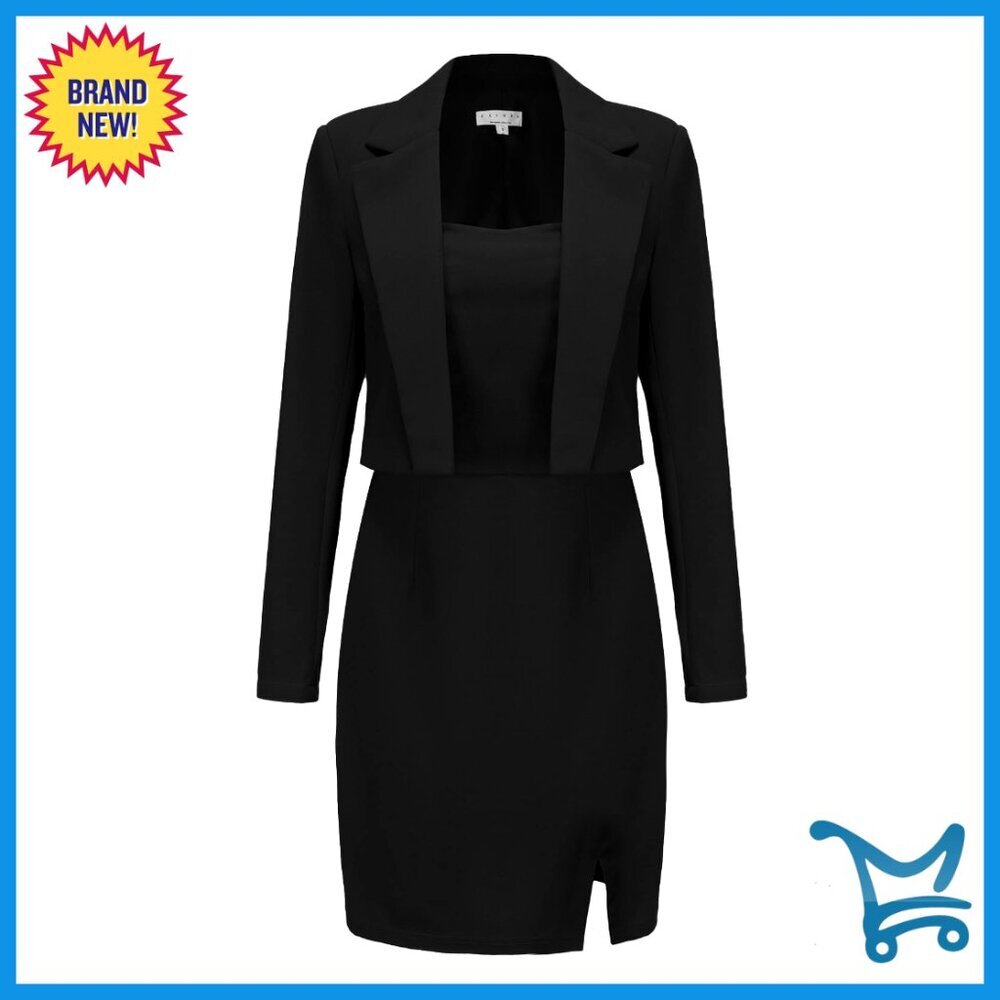 Professional Blazer Dress Suit Set 2 Piece Work Office Outfit Lightweight